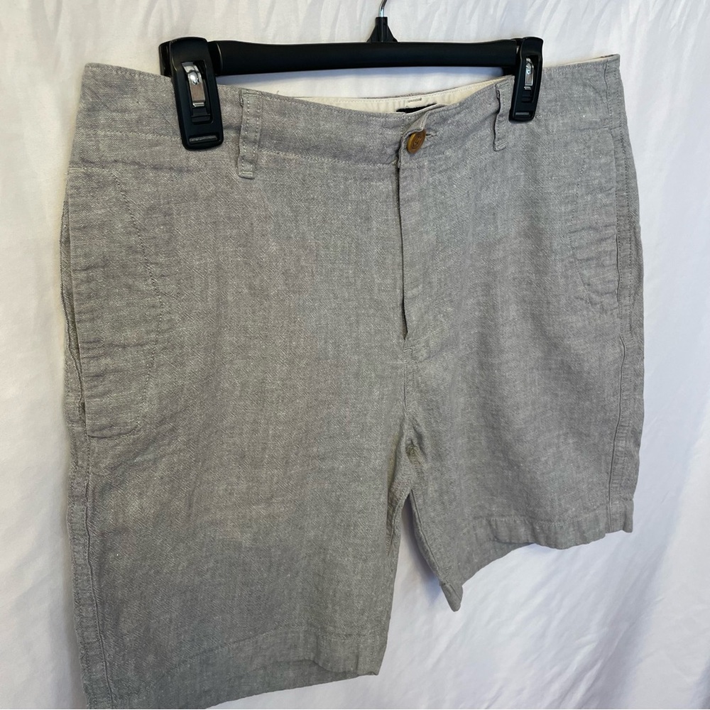 J.Crew Mens Linen Cotton Blend Gray Shorts Size 34 Inseam 8in Summer Lightweight - Picture 3 of 16